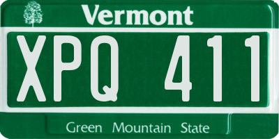 VT license plate XPQ411