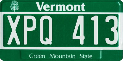 VT license plate XPQ413