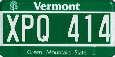 VT license plate XPQ414