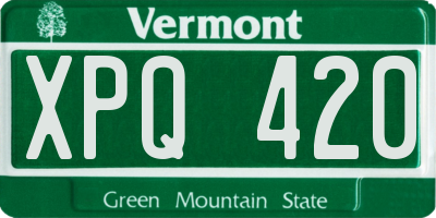 VT license plate XPQ420