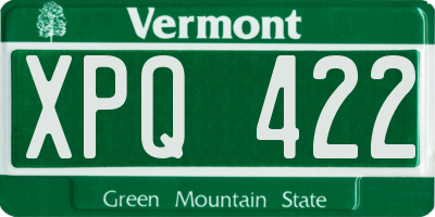 VT license plate XPQ422