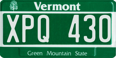 VT license plate XPQ430