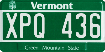 VT license plate XPQ436