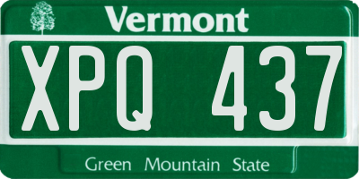 VT license plate XPQ437