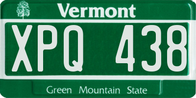 VT license plate XPQ438