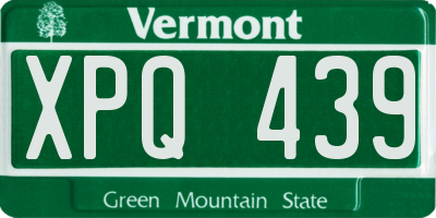 VT license plate XPQ439