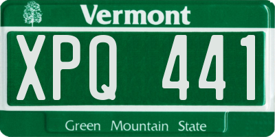 VT license plate XPQ441