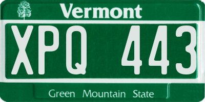 VT license plate XPQ443