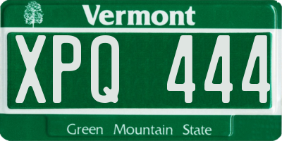 VT license plate XPQ444