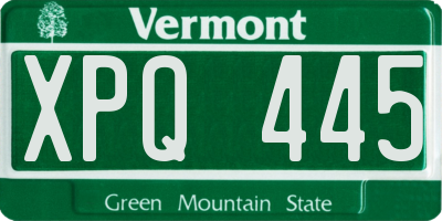 VT license plate XPQ445