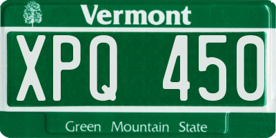 VT license plate XPQ450
