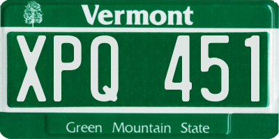 VT license plate XPQ451