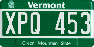 VT license plate XPQ453