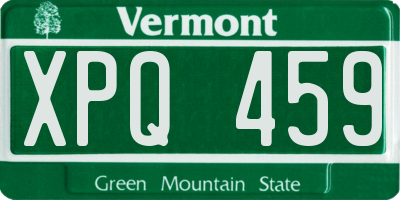 VT license plate XPQ459