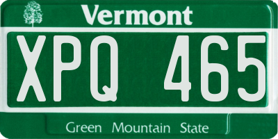 VT license plate XPQ465
