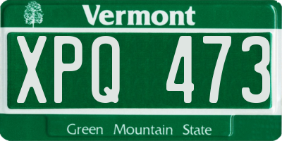 VT license plate XPQ473