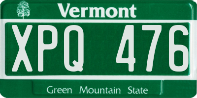 VT license plate XPQ476