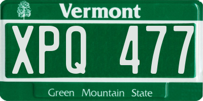 VT license plate XPQ477