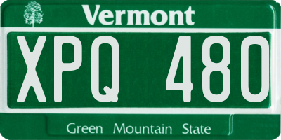 VT license plate XPQ480