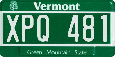 VT license plate XPQ481