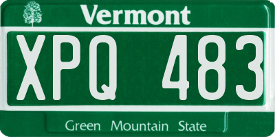 VT license plate XPQ483