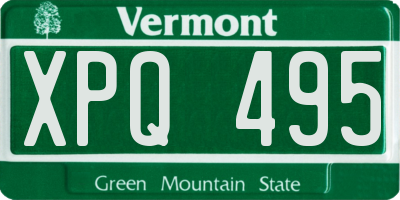 VT license plate XPQ495