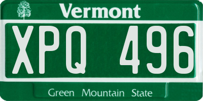 VT license plate XPQ496