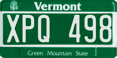 VT license plate XPQ498