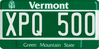 VT license plate XPQ500