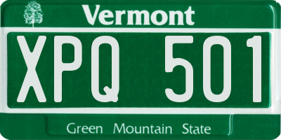 VT license plate XPQ501