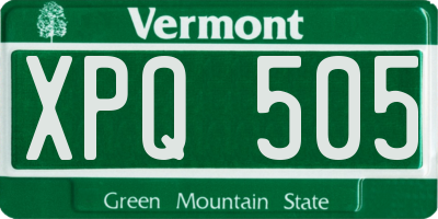VT license plate XPQ505