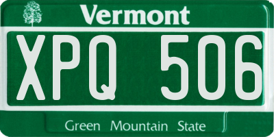 VT license plate XPQ506