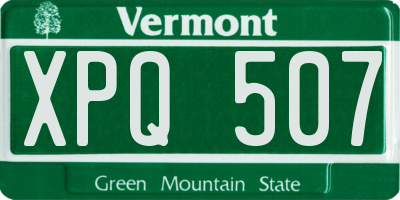 VT license plate XPQ507
