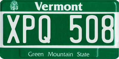 VT license plate XPQ508