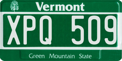 VT license plate XPQ509