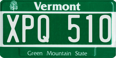 VT license plate XPQ510