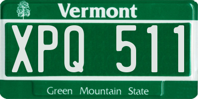 VT license plate XPQ511