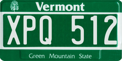 VT license plate XPQ512