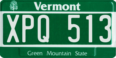 VT license plate XPQ513