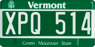VT license plate XPQ514
