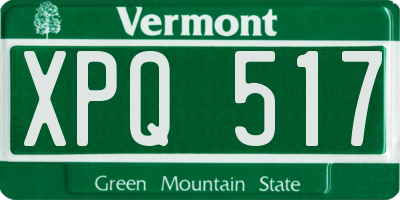 VT license plate XPQ517