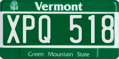 VT license plate XPQ518