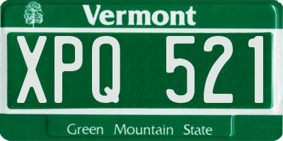 VT license plate XPQ521