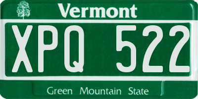 VT license plate XPQ522