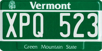 VT license plate XPQ523