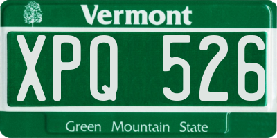 VT license plate XPQ526