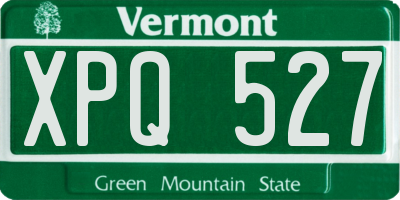 VT license plate XPQ527