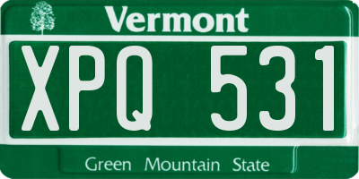 VT license plate XPQ531