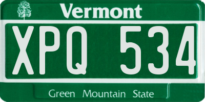 VT license plate XPQ534
