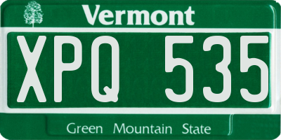VT license plate XPQ535